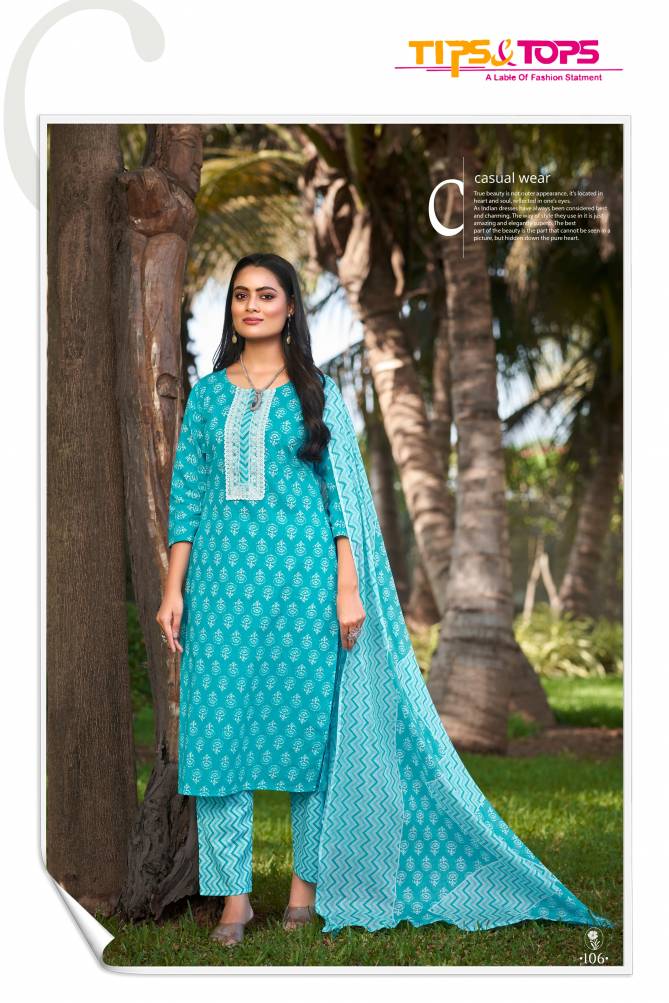 Summer Fashion Vol 5 By Tips And Tops Printed Cotton Kurti With Bottom Dupatta Wholesale Price In Surat 
